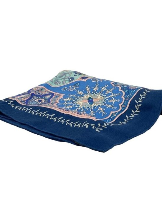 Hermes Accessories - Hermes Shawl Carre 140 Geant Blue Light Multi Aux Portes du Palais Cashmere